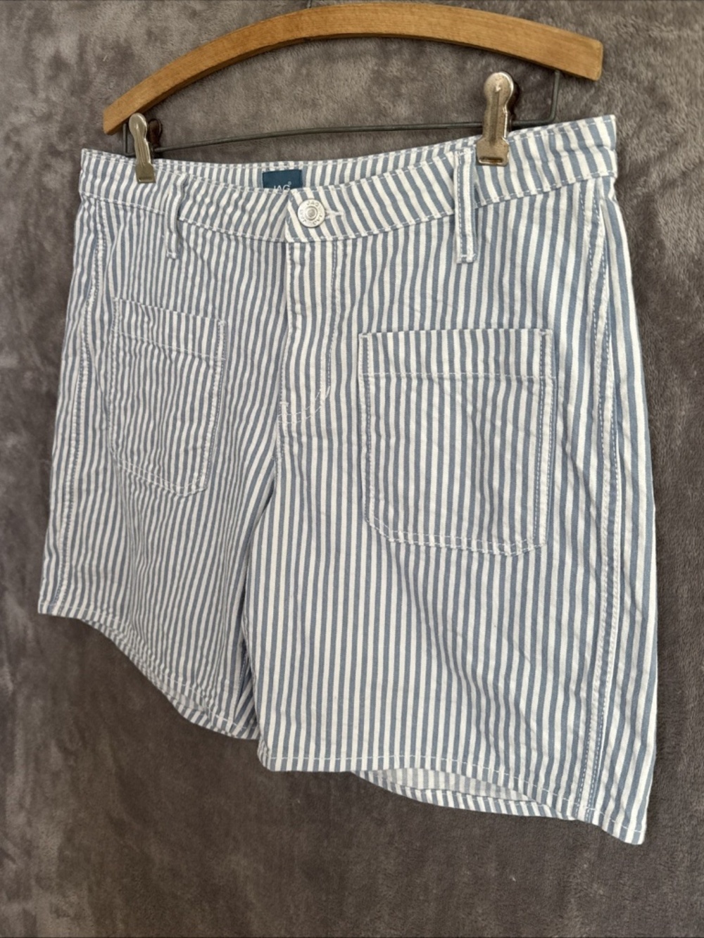 JAG Women’s High-Waisted Striped Shorts Blue White Size 8